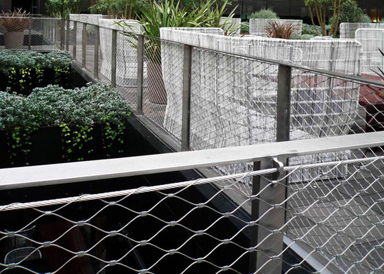 Customized Stainless Steel Safety Netting With Ferrule Cable Mesh Ss304 2.0 Mm Wire