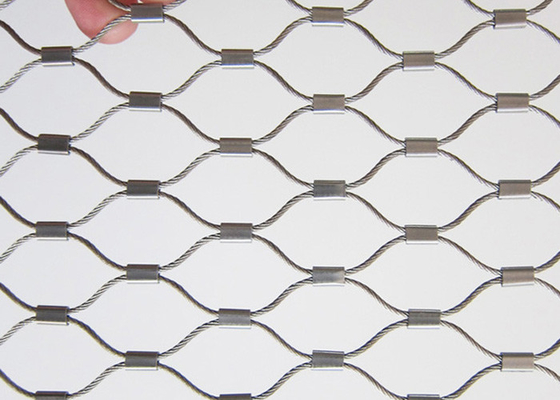 Flexibility Anti Corrosive Stainless Steel Rope Mesh For Amusement Rides And Zoo Animal