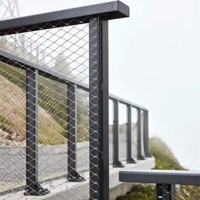 Stainless Steel Cable Knotted Wire Rope Mesh For Balustrade Fence Stair Railing