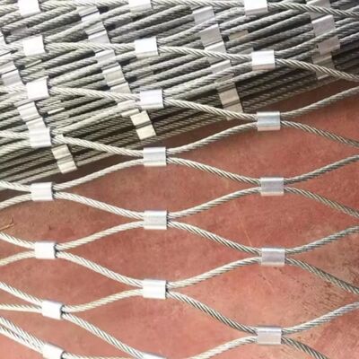 Вольер для птиц из нержавеющей стали, сетка из троса с феррулами для ограждения безопасности в зоопарке